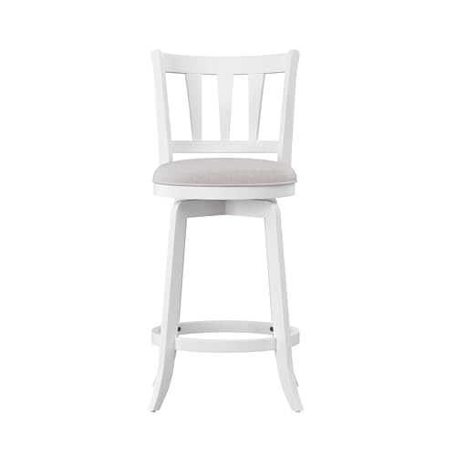 HILLSDALE Presque ISLE Wood Counter Height Swivel Stool White Hillsdale