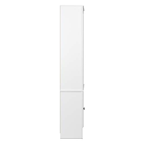Prepac Tall Bookcase with 2 Shaker Doors, 14.5"D x 26.25"W x 80"H, White Prepac