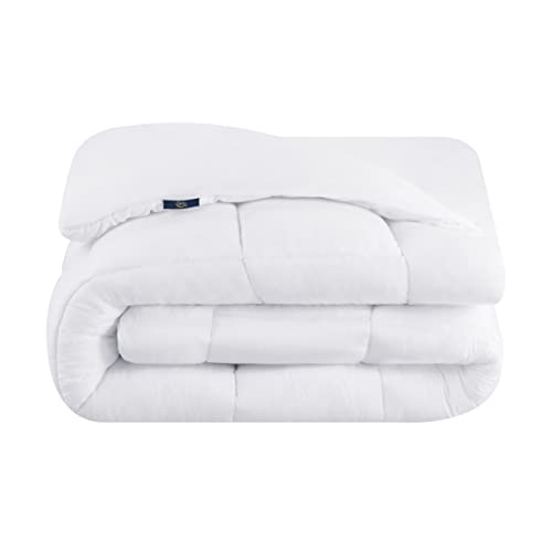 Serta ComfortSure Twin Mattress Cover, Fitted Pillow Top Mattress Pad, Super Soft and Breathable Quilted Cotton Protector with 18" Elastic Deep Pockets for Secure Fit, White Serta