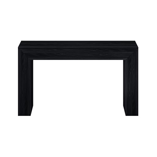Plank+Beam Grand Console Table, 56 Inch Solid Wood Modern Sofa Table, Narrow Entryway Table for Hallway, Behind The Couch, Living Room, Foyer, Black Wirebrush Plank+Beam