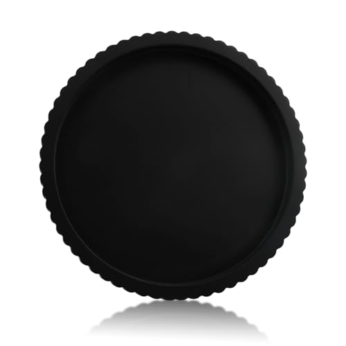 Decorative Tray for Coffee Table 11" Black Round Concrete Home Decor Serving Trays for Accent Table, Console Table for Kitchen, Living Room, Home Decor(Black) YOSINXU