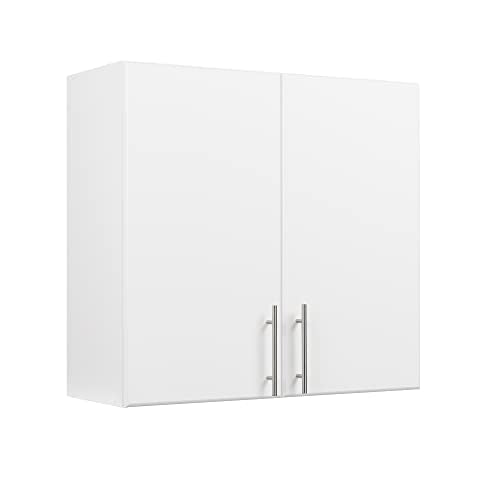 Prepac Elite Functional 8-Piece Garage Cabinets and Storage System Set G, Simplistic Garage Closet Shop Cabinets 16" D x 128" W x 89" H, White, WRSX-1016-8M Prepac