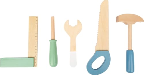 Compact Wooden Workbench by Small Foot –Tool Bench Set in Nordic Theme – 21+ Piece Playset Includes Hammer, Saw, Screwdriver, Nails, Screws and Small Foot