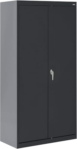Sandusky Lee CA41361872-09 Classic Garage Storage Cabinet, Steel Utility Cabinet with Adjustable Shelves, 72"H, Black Sandusky