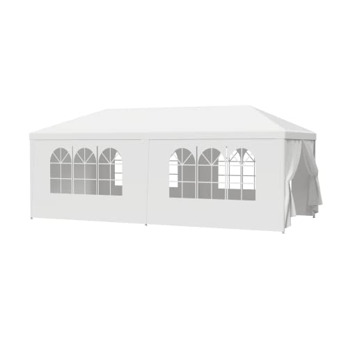 LEMY 10 X 20 Outdoor Wedding Party Tent Camping Shelter Gazebo Canopy with Removable Sidewalls Easy Set Gazebo BBQ Pavilion Canopy Cater Events LEMY
