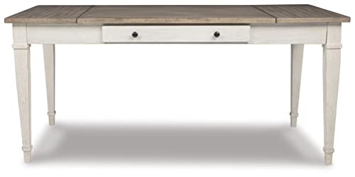 Signature Design by Ashley Skempton Farmhouse Rectangular Dining Room Table with Storage, White & Light Brown Signature Design by Ashley