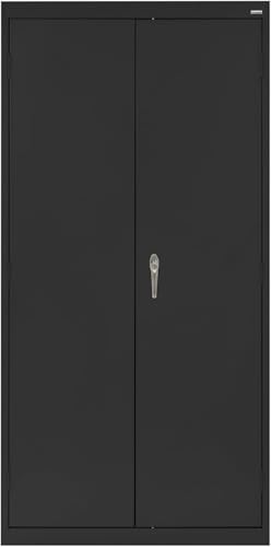 Sandusky Lee CA41361872-09 Classic Garage Storage Cabinet, Steel Utility Cabinet with Adjustable Shelves, 72"H, Black Sandusky