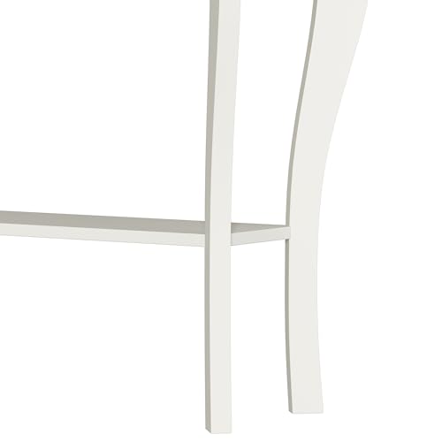 ChooChoo Narrow Farmhouse Console Table with Drawer, Chic Accent Sofa Entryway Table with Shelves for Entryway, Living Room, Hallway, Antique White & ChooChoo