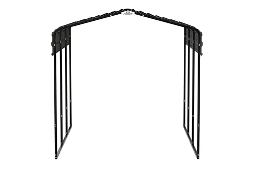 Arrow Carports Galvanized Steel Carport, Compact Car Metal Carport Kit, 10' x 15' x 9', Charcoal Arrow Shed