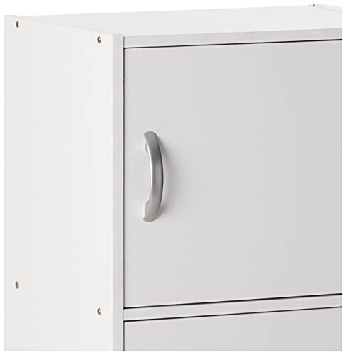 HODEDAH IMPORT Bookcase, White, 5 Door Hodedah