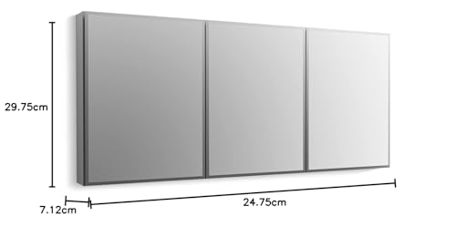 KOHLER K-CB-CLC2026FS Beveled Medicine Cabinet with Mirror Door & Adjustable Shelves, Rectangular Beveled Edge Frame, 20" x 26" KOHLER