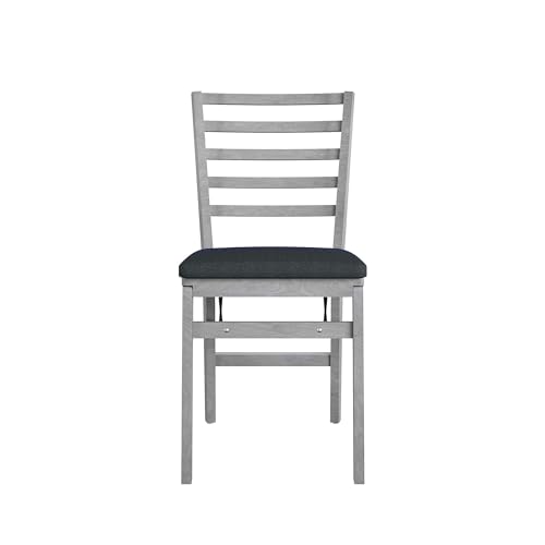 COSCO Contoured Back Wood Folding Chair, 2-Pack, Gray Wash COSCO