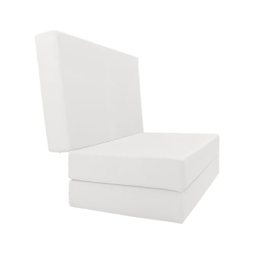 D&D Futon Furniture White Twin Size Shikibuton Trifold Foam Beds 6x39x75, High Density Foam 1.8, Floor Foam Folding Mats D&D Futon Furniture