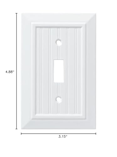 Franklin Brass W35265-PW-C Classic Beadboard Single Wall Plate, Switch Franklin Brass