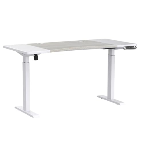 Radlove Dual Motor Height Adjustable Standing Desk, 63 x 30 Height Adjustable Computer Desk Sit Stand Desk Home Office Desks with Splice Board 265 lb Load Capacity White Frame + White Top Radlove