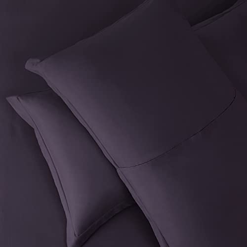 Hearth & Harbor Purple Duvet Cover King Size - 3 Piece Soft Double Brushed Bedding Set - Includes 1 King Duvet Cover with Button Closure 104x90 inches and 2 Pillow Shams Hearth & Harbor