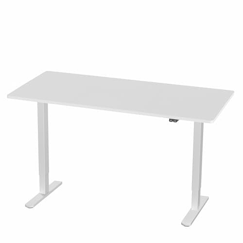 VIVO Electric 60 x 30 inch Stand Up Desk, Height Adjustable, White Top White Frame, Home and Office Furniture Sets, DESK-KIT-0W6W VIVO