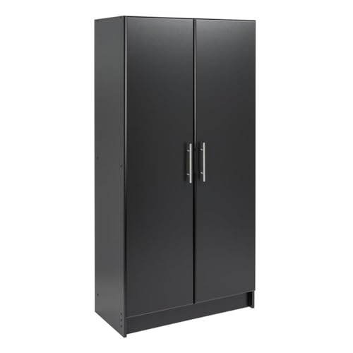 Prepac Elite Functional 4-Piece Garage Cabinets and Storage System Set F, Simplistic Garage Closet Shop Cabinets 16" D x 64" W x 89" H, Black, BRSX-1015-4M Prepac