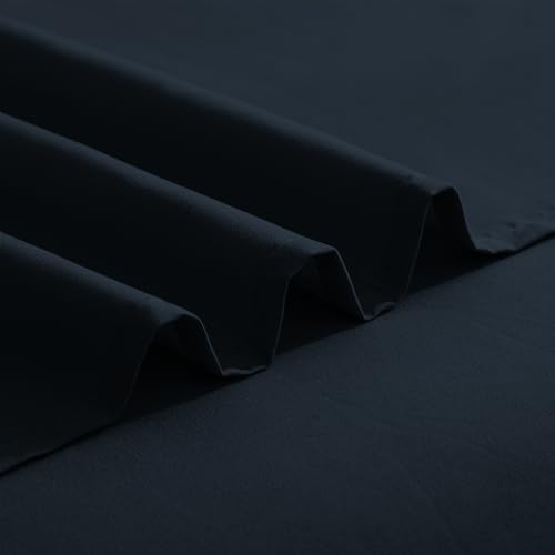 Elegant Comfort Luxurious 1500 Premium Hotel Quality Microfiber Three Line Embroidered Softest 4-Piece Bed Sheet Set, Wrinkle and Fade Resistant, Full, Black Elegant Comfort
