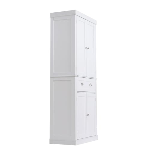 VEVOR 72" Tall Storage Cabinet with Doors, Drawer, 3 Adjustable Shelves, Utility Pantry for Kitchen, Living Room, Dining, Laundry, Pearl White VEVOR