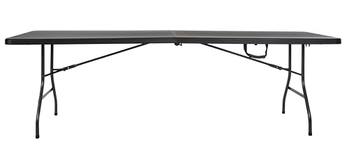 COSCO Fold-in-Half Banquet Table w/Handle, 8ft, Black Cosco