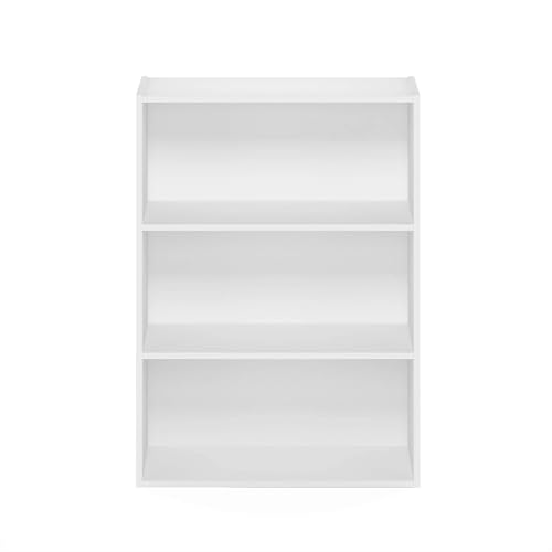 Furinno Pasir 3-Tier Open Shelf Bookcase in Elegant Plain White Furinno