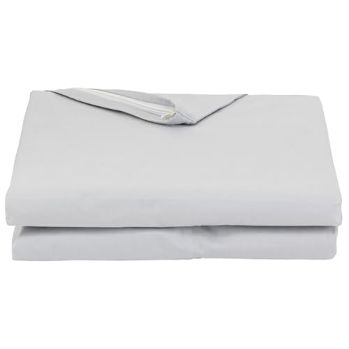 FULI 100% Cotton Zippered Futon Cover, Japanese Futon Mattress Cover, Shikibuton, Made in Japan (Twin XL, Gray) FULI