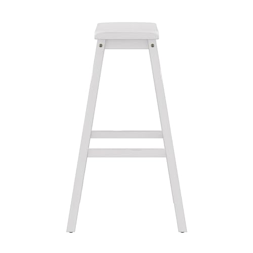 Hillsdale Moreno Wood Backless Bar Height Stool, 29" High, Sea White Hillsdale