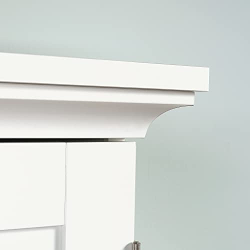 Sauder Miscellaneous Storage Craft & Sewing Armoire, L: 35.11" x W: 21.81" x H: 61.58", Glacier White finish Sauder
