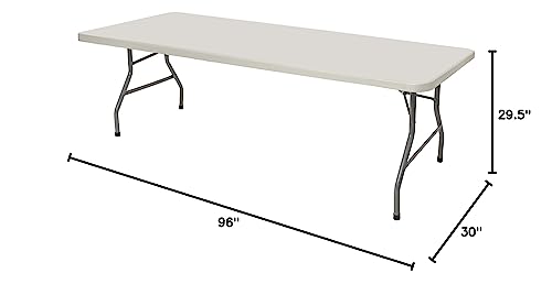 OEF Furnishings 8 Foot Heavy Duty Folding Table, 30" x 96", Light Grey OEF Furnishings