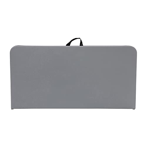 Flash Furniture Dunham 2.83' Square Plastic Folding Event Table with Carrying Handle, Bi-Fold Portable Banquet Table for Indoor/Outdoor Events, Gray Flash Furniture