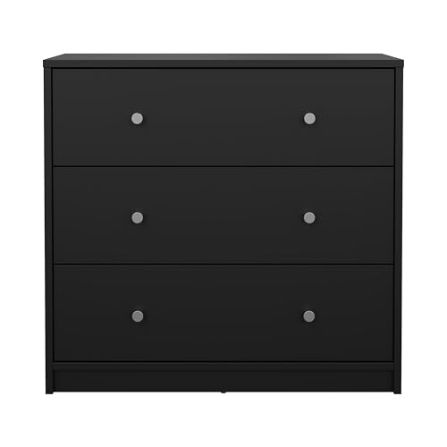 Tvilum Portland 3 Drawer Chest, Black Tvilum