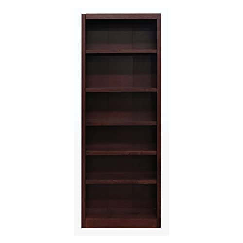 Concepts In Wood 84" Traditional Oak Bookcase with 4 Adjustable & 2 Fixed Shelves Concepts In Wood