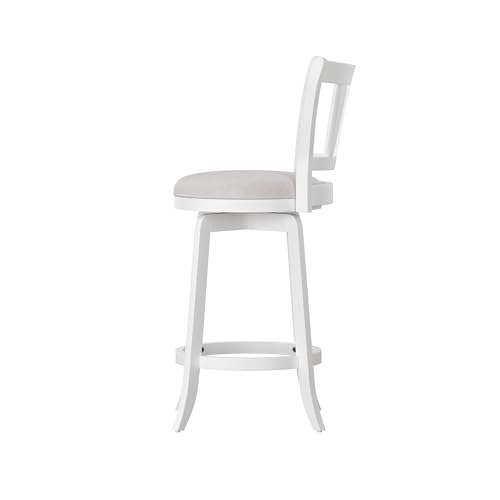 HILLSDALE Presque ISLE Wood Counter Height Swivel Stool White Hillsdale
