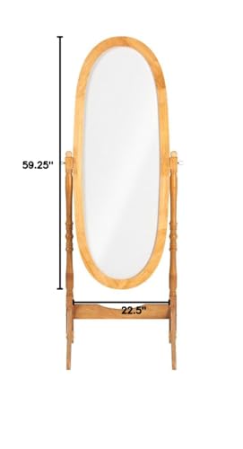Roundhill Furniture Traditional Queen Anna Style Wood Floor Cheval Mirror, Oak Finish Roundhill Furniture