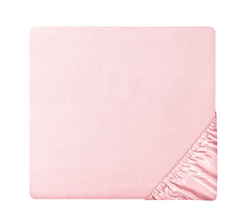 MILVOWOC Twin Satin Sheet - Light Pink, Soft Bottom Fitted Sheet - 1 Piece MILVOWOC