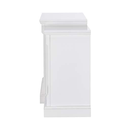 SEI Furniture Gallatin Faux Stone Electric Fireplace with Bookcases, New White SEI Furniture