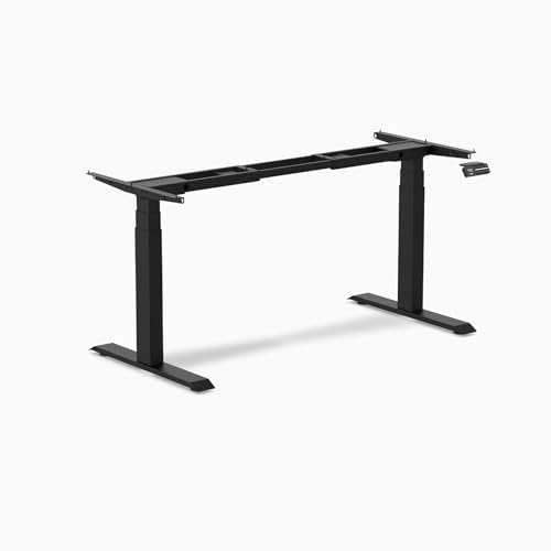 Desky Dual Motor Standing Desk Frame, Height Adjustable Electric Sit Stand Desk Base with Memory Presets, Heavy Duty Steel Frame for Home Office and Workstations – Matte Black Desky