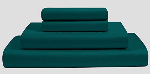 Egyptian Cotton Sheets Super Single (48" x 84") Size Sheet Set, 4 Piece Bed Sheets, Bedding Sheets & Pillowcases, Super Single Size, Fits 6-9" Deep Pocket Sheets, 400-TC Cotton Sheets, Teal Quality Linen