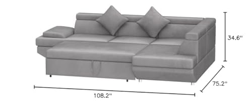 Sofa Bed Sectional Sofa Futon Sofa Bed Sleeper Sofa for Living Room Furniture Set Modern Sofa Set Corner Sofa Upholstered Contemporary Fabric FDW