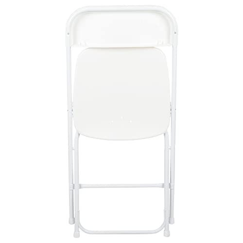 Flash Furniture Hercules Series Plastic Folding Chair - White - 4 Pack 650LB Weight Capacity Comfortable Event Chair-Lightweight Folding Chair Flash Furniture