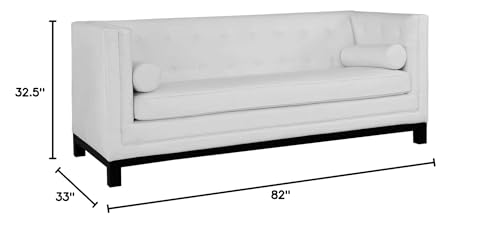 Modway Imperial Modern Bonded Leather Upholstery Sofa with Bolster Pillows in White Modway