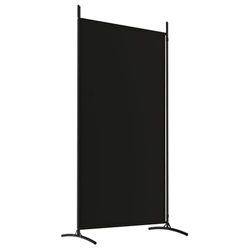 vidaXL Modern 2-Panel Room Divider, Black, 68.9" x 70.9", Durable 100% Polyester Fabric, Foldable Screen, Sunlight Blocker, Space Partition, Easy Assembly vidaXL