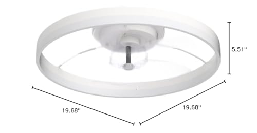 STERREN Ceiling Fans with Lights,20" Low Profile Ceiling Fan with Remote Control, Modern Flush Mount Ceiling Fan,White Fan Light for Bedroom, Living Room,Kitchen,Small LED Ceiling Light Fixture STERREN
