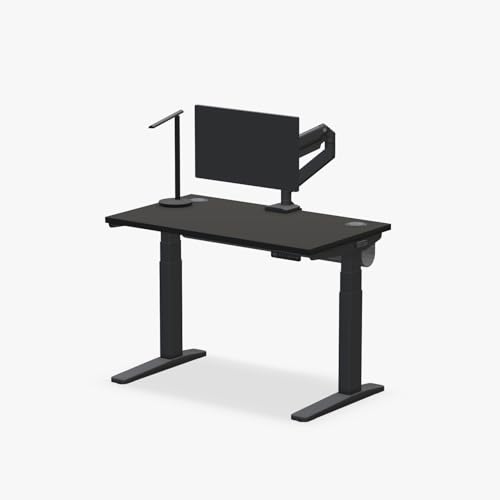 UPLIFTDESK V3 2-Leg Black Laminate Standing Desk – Adjustable Height, Advanced 1-Touch Memory Keypad, Under Desk Cable Management, Wire Grommets (Black C-Frame, 42 x 24 inch) UPLIFTDESK