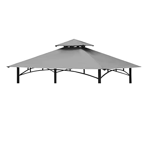 Tanxianzhe Grill Gazebo Replacement Canopy Top Cover 5×8 Double Tiered BBQ Roof ONLY FIT for Gazebo Model L-GG001PST-F (Gray) Tanxianzhe