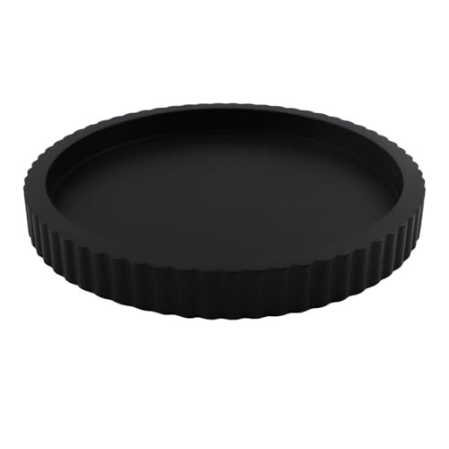 Decorative Tray for Coffee Table 11" Black Round Concrete Home Decor Serving Trays for Accent Table, Console Table for Kitchen, Living Room, Home Decor(Black) YOSINXU