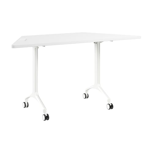 Bush Business Furniture 60-inch Trapezoid Modular Office Conference Table, Synergy Collection, White Bush Furniture