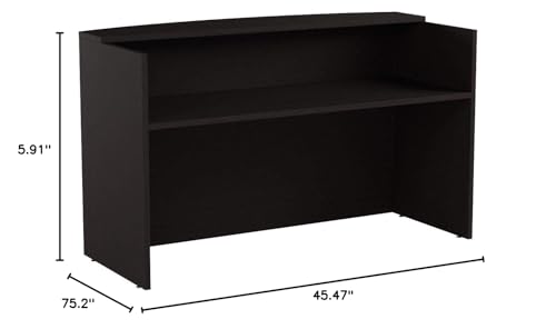 Alera ALE Valencia Series Reception Desk w/Counter,71w x 35 1/2d x 42 1/2h, Espresso Alera