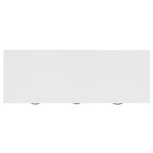 SAFAVIEH Home Collection – Cindy White Console Table with Three Drawers, French Farmhouse Storage Console, Tapered Leg Design (AMH6568C) SAFAVIEH